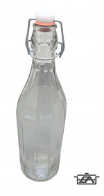 Csatos tároló üveg 10 szögletű 1 literes 5999036112021