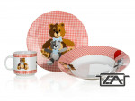 Banquet Étkészlet gyerek 3 részes Teddy Bear Red  60TB002-A