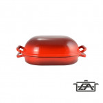 Perfect Home Öntöttvas kacsasütő zománcozott kúpos piros 15025