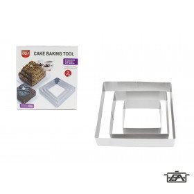 Tortaforma kocka 3 darabos rozsdamentes 5999036110997 Kifutó termék!