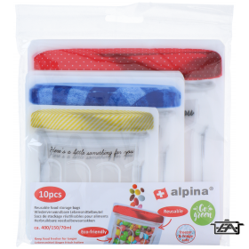 Alpina Tároló zacskó 10 db újrahasználható műanyag 871125247480 Kifutó termék!
